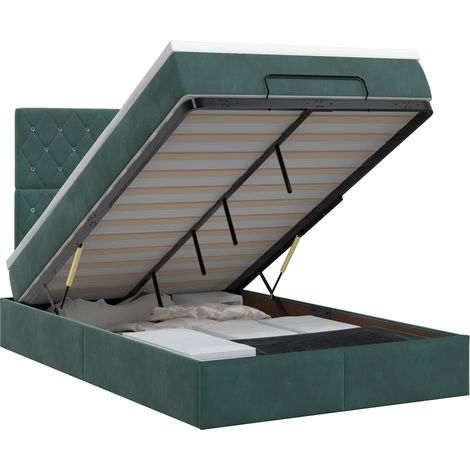 Maison Exclusive - Letto ottomano con materasso Verde Scuro 120 x 190 cm Velluto (1/5)