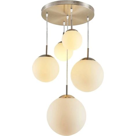 [GEBRAUCHT] B-Ware Lindby Heleska Hängeleuchte Deckenlampe Lampe Leuchte E27 Glaskugeln Fünfflam464