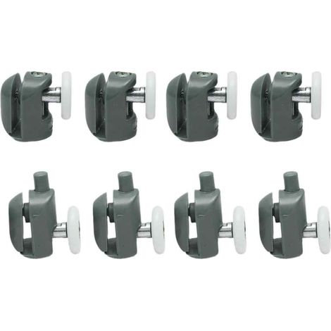 Roulettes Pour Porte De Douche - 8 Pièces 23 mm - 4 Supérieures + 4 Inférieures - Compatible Cabine Douche Verre Jusqu'à 6 mm - Lot De Rechange