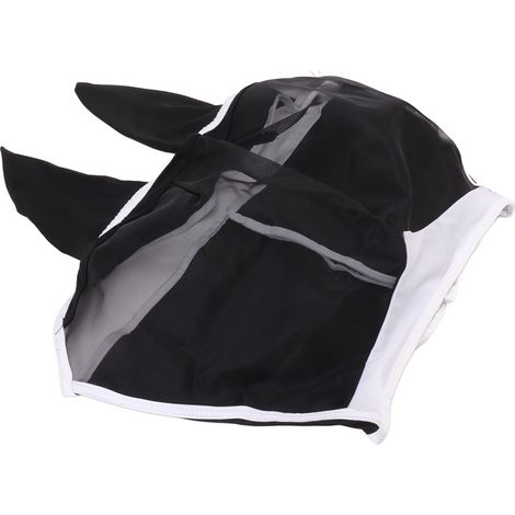 Masque anti-taons, tissu en maille intégrale, respirant, protection UV élastique, masque facial avec oreilles, noir, taille L (45 x 54 cm / 17,7 x 21,3 pouces) (1/5)