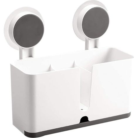 Rangement de cuisine porte-couverts évier organisateur égouttoir support suspendu porte-ustensiles avec 2 ventouses (1/5)