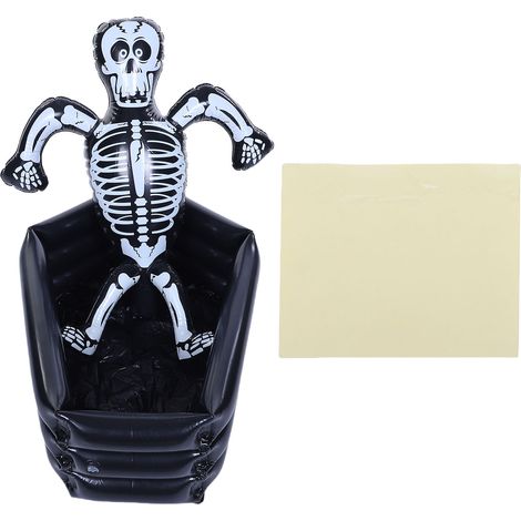 Glacière gonflable en forme de crâne pour boissons de table, réutilisable, accessoire photo et décoration pour fêtes, noire (1/5)