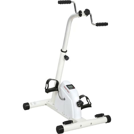 SPORTNOW Seated Pedal Exerciser with Dual Massage and LCD Display, White (1/5)