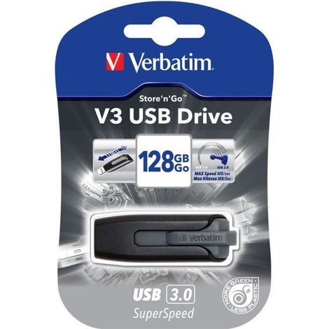 Verbatim USB-Stick V3 49189 128GB USB 3.0 grau