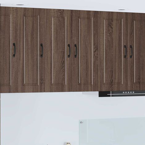Küchenschrank mit Tür 2 pcs Braun Eichen-Optik 30 x 31 x 80 cm