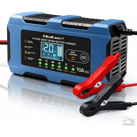 Cargador de baterías 12V 10A Rectificador AGM GEL LiFeP (1/3)