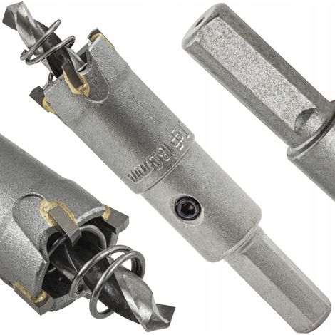 Hartmetall-Kernbohrer für Metall und Holz 18 mm Titan Sinterhartmetall TCT (1/5)