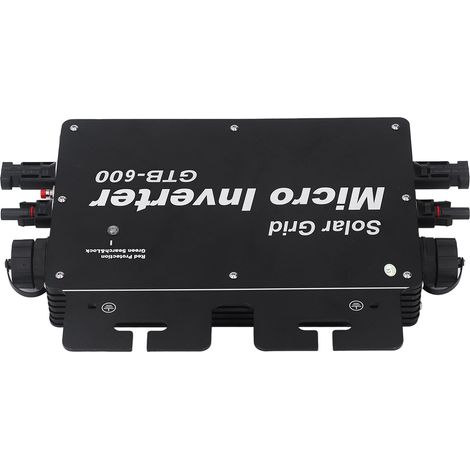 Mikro-Wechselrichter für Solarstromnetze, 600 W, WLAN-Steuerung, automatische Erkennung, 120–230 V AC, schwarzer EU-Stecker (1/5)