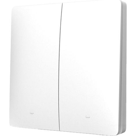 Interruttore RF Wireless Telecomando Senza Batteria 2 Tasti RF 433MHz Generatore Corrente Automatico 2 Tasti Quadrato Per Scatola 502 IP20 Bianco