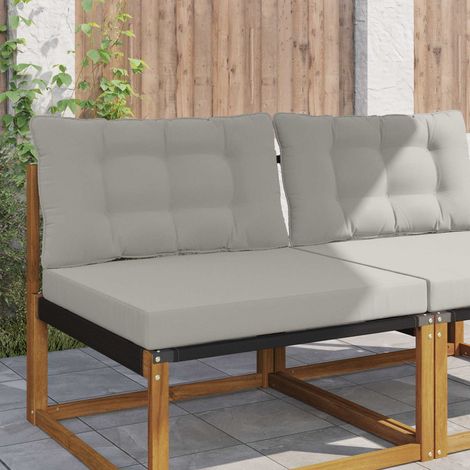 vidaXL Coussin de canapé d'extérieur 2 pcs Gris Polyester