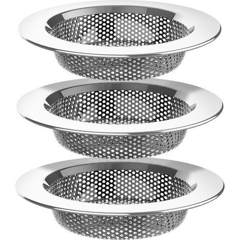 Passoire d’évier de Cuisine, crépine de vidange d’évier en Acier Inoxydable, Lave-Vaisselle, Paquet de 3