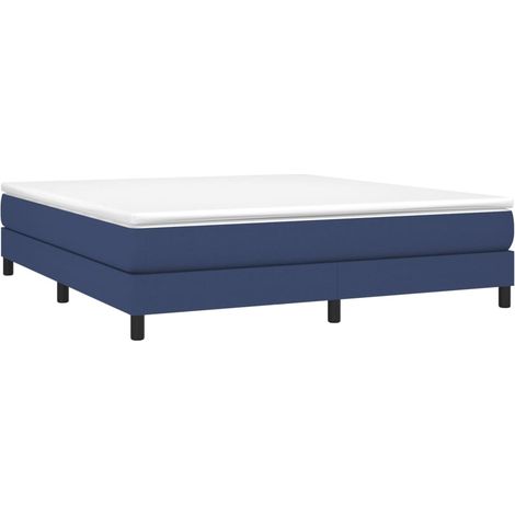 vidaXL Struttura Letto a Rete a Molle Blu 180x200 cm in Tessuto
