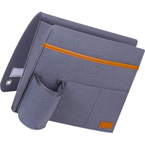 Organisateur de Rangement en Feutre Gris Fumée pour Accoudoir de Canapé Pochette Suspendue Multi-Compartiments Support Pratique pour Télécommande et Petits Objets Adapté pour (1/5)