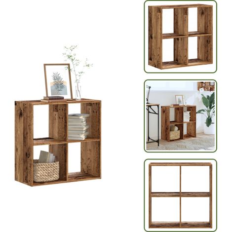 Bücherregal Altholz-Optik 68,5x32x68,5 cm Holzwerkstoff - Bücherregal - Bücherregale - Bücherständer - Bücherschrank (1/5)
