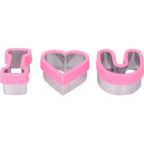 3 Moules à Biscuits en Acier Inoxydable Rose pour Gâteaux de la Saint-Valentin, Formes à Sandwich Légumes (1/5)