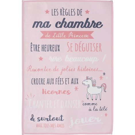 Tapis enfant 60x90 cm KEHL rose imprimé mes règles (1/5)