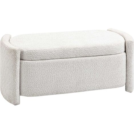 Chaise Banc Rembourré Velours Crème avec Rangement 105x44x45 5 cm Espace de Stockage Intérieur Design Moderne Salon Chambre (1/5)