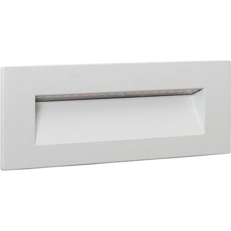– Balise LED extérieure 6W encastrable mur rectangulaire – Aluminium blanc – Lumière 2700K blanc chaud – Économie d'énergie jusqu'à 80% (1/5)