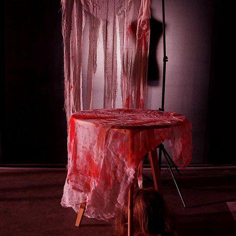 4pk Halloween Blood-Stained Tablecloth - Fancy Party Table Cover, 60x84in (1/5)