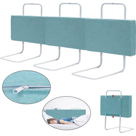 Randaco Barrières de Lit Bébé, Soft Pack Enfant en lin Barrière Protection réglables, armature de lit pour les tout-petits,50x28cm vert