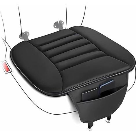 Cojín negro para asiento de coche, cojín para asiento del conductor, asiento elevador para coche, cojín cómodo para asiento, cojín para asiento interior (1/4)