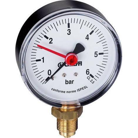 Manomètre 0-10 avec connexion 3/8" et positionnement radial Caleffi 557710  3/8" - 0-10