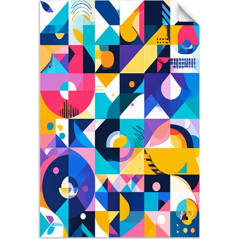Selbstklebendes Poster – Wandsticker Bauhaus farbenfrohe Abstraktion 20x30 cm (1/3)