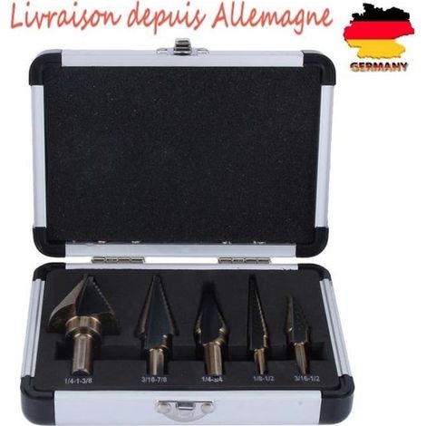 (Grau) HSS-Titan-Stufenbohrer – 5 Stück – Grau