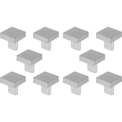 Türgriffe, quadratische Schrankgriffe, Möbelgriffe für Schränke, Kleiderschränke, Schubladen, 10 Stück (silber) (1/5)