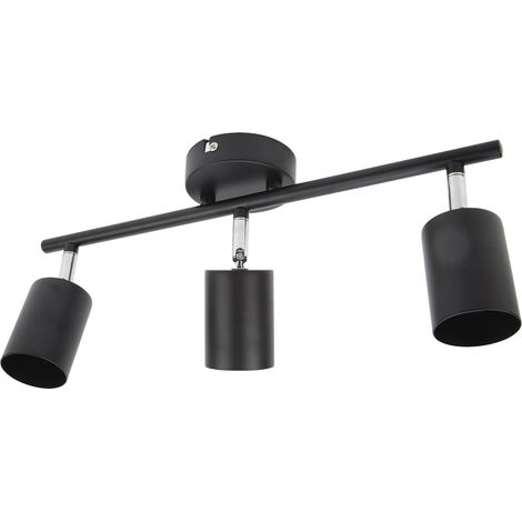 LED-Schienenstrahler-Set mit 3 Leuchtenköpfen, 40,4 cm langem Arm, 90° schwenkbar, mattschwarz, 3-flammiges Schienenstrahler-Set für GU10-Leuchtmittel (85–265 V) (1/5)