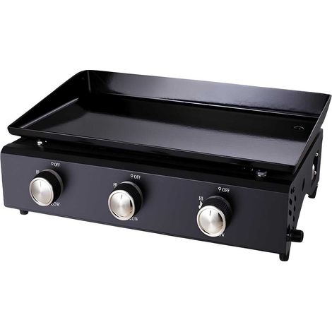Plancha à gaz 3 brûleurs 6kW – Acier émaillé – Chaleur rapide et uniforme – Bac récupérateur pour entretien facile – Friodis (1/5)