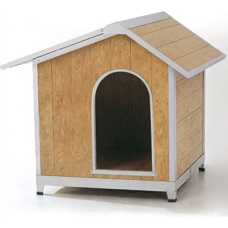 Niche pour Chiens en PVC avec toit Rabattable 118x108x109 cm, Imperméable & Durable, Intérieure ou Extérieure