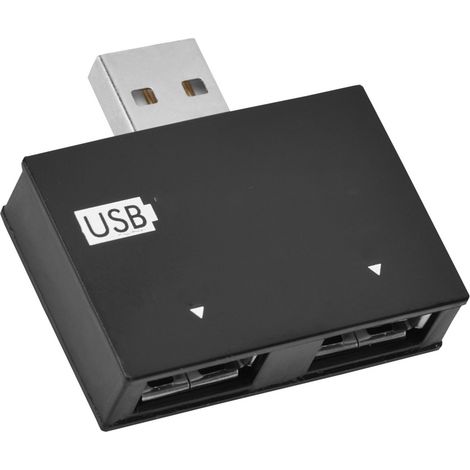 Concentrateur USB 2.0 Double Ports - Adaptateur de Charge Séparateur pour Téléphone et Tablette (Noir) (1/5)