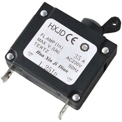 Disjoncteur de générateur 35 A avec interrupteur à bouton-poussoir, disjoncteur à réarmement manuel pour générateurs à essence 230 V (1/4)