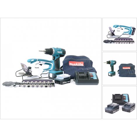 ENSEMBLE DE 2 MACHINES MAKITA 14,4 V LI-ION 1,3 AH (DF347D + UM165D) - DK14004X1-- (1/5)