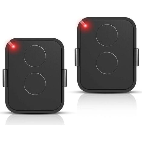 Télécommande 2 canaux 433,92 MHz pour portes de garage – Compatible avec Nice Era ONE2 / ON2E / ON4E / ON1E – Technologie Rolling Code – Lot de 2 télécommandes (noir) (1/4)