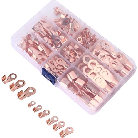 140 cosses à sertir ouvertes, connecteur à anneau en cuivre de type 9, type automobile universel (1/5)