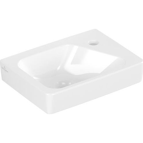 Lavabo VB Architectura rectangulaire 355 x 260 mm BP gauche 1 HL, sans trop-plein. Blanc alpin