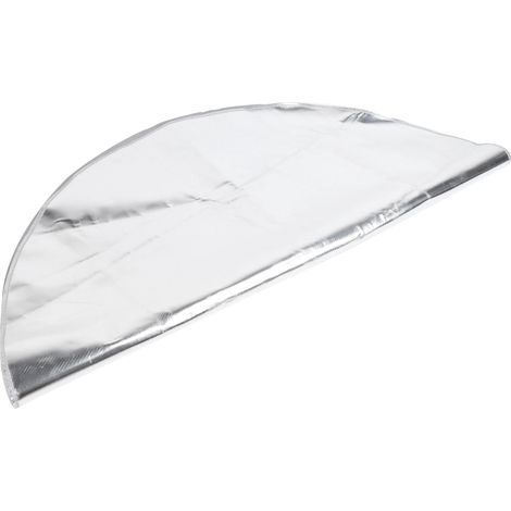 Tapis de protection rond pour foyer extérieur, barbecue et grill, gris argenté, 91 cm (1/5)