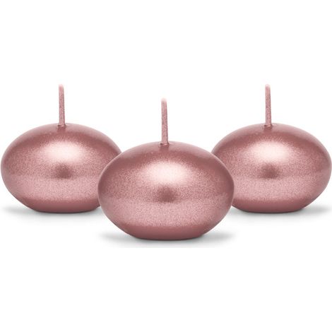Candela galleggiante metallica, oro rosa, 4 cm (1 confezione / 50 pz.) (1/4)