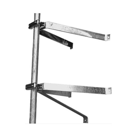 Fixation murale en U pour mât déport 50 cm – Acier galvanisé – Cerclage robuste pour antenne TV et parabole – Livré avec mâchoires et vis – Hdsat