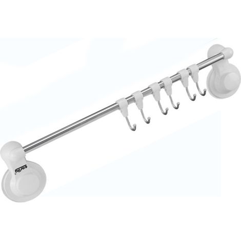 Appendino con ventosa con 6 ganci per bagno e cucina porta utensili asciugamani organizer da muro (1/2)