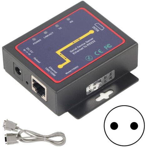 Convertisseur Ethernet RJ45 vers RS232 à 1 Port, RJ45 vers RS232, Module enfichable de Serveur série Unique, convertisseur RS-232/485/422 vers TCP/IP(Prise UE) (1/5)