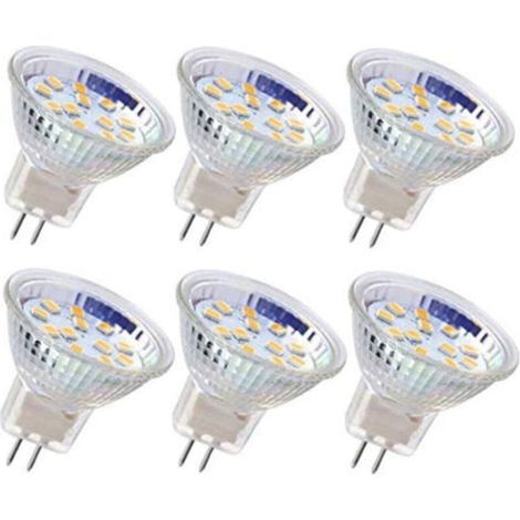 6pcs MR11 GU4 LED Bulbs, 3W Spotlights, 18 LEDs, 20W Halogen Bulbs Equivalent, Non-Dimmable, 12V AC/DC, for Outdoor Track Lighting (Cool White) (1/5)