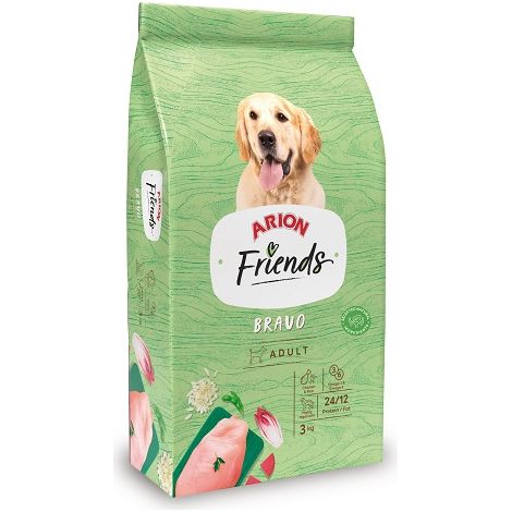 ARON AMIS BRAVO nourrir pour les chiens adultes avec du poulet, 3 kg