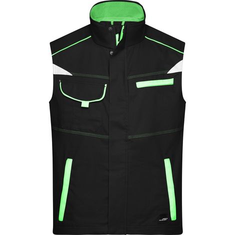 James & Nicholson Funktionelle Weste im sportlichen Look JN850 Gr. 2XL black/lime-green (1/5)