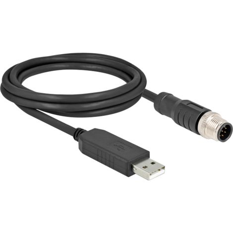 M12 Serielles Anschlusskabel avec FTDI Chipsatz Verwendung: Industrielle Anwendungen, z.B. bei Sensoren