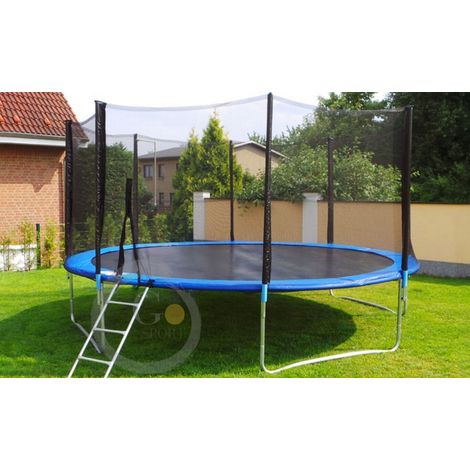 Trampolino tappeto elastico esterno da giardino Jumping Diametro 245cm con SCALETTA e RETE DI PROTEZIONE (1/5)