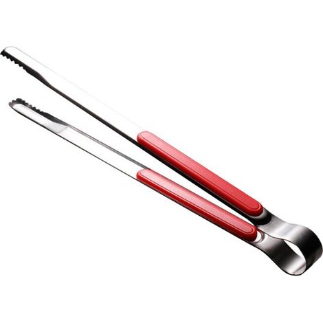 Allecto - Pinzas de cocina de acero inoxidable - Aptas para cocinar - Rojas - Pinzas para parrilla - Perfectas para filetes y carne