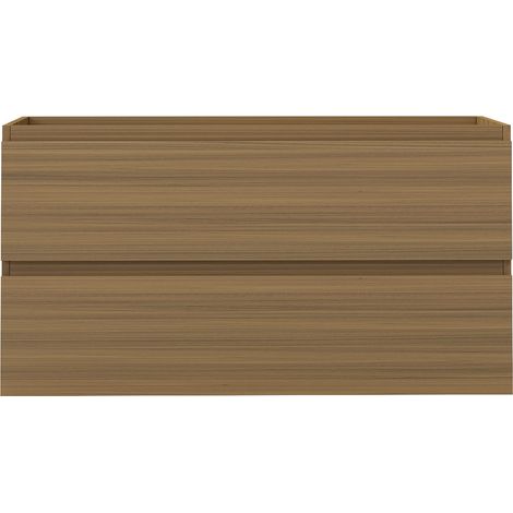 Badmöbel Unterschrank Badschrank Waschbeckenunterschrank 100cm Matt-Nussbaum TYP1 (1/5)